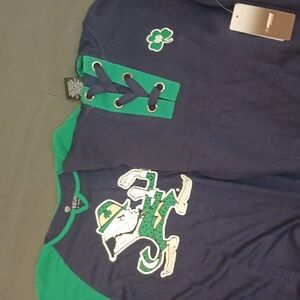 NWT BUNDLE!! of 2 Notre Dame Irish girls 7-8 hoody & long sleeve Tee